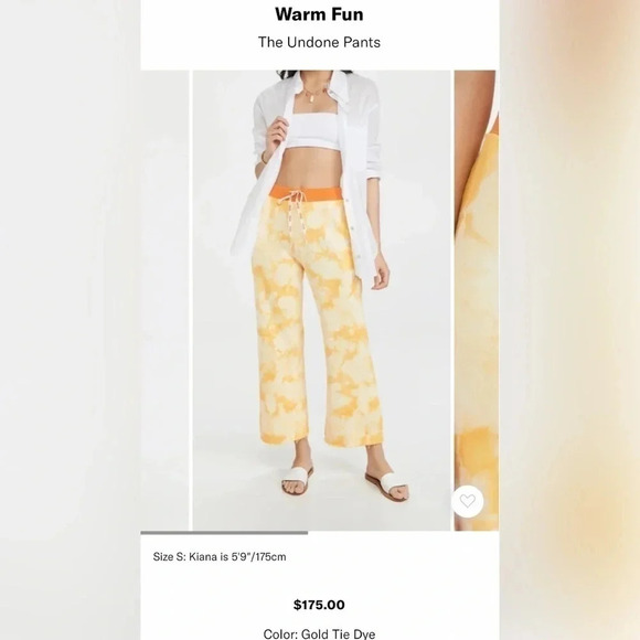 Warm Fun The Undone Pants In Gold Tie Dye - Picture 1 of 7